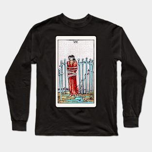 Card #57 - Eight Of Swords - Rider Waite Smith Tarot Long Sleeve T-Shirt